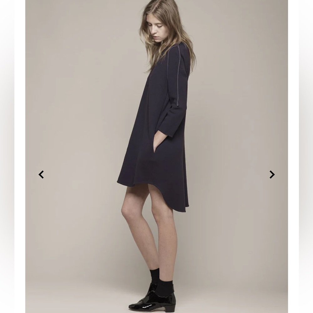 3.1 Phillip Lim Framed Silhouette Long Sleeve Navy Dress with pockets sz 4 - Picture 2 of 10
